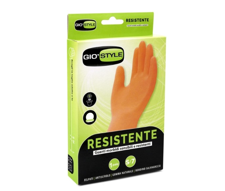 Multifunctional and durable natural latex gloves orange S/7 size 31x9,5x0,5cm