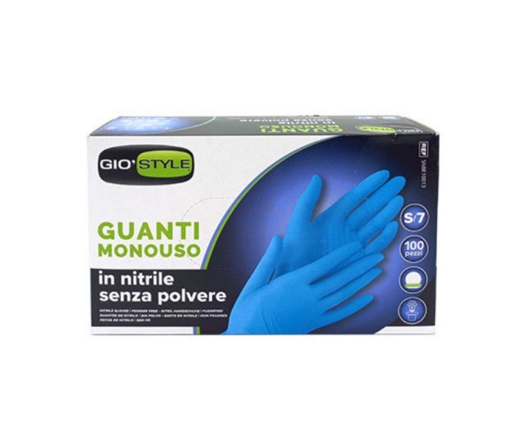 Nitrile disposable gloves 100 pcs blue S size 24x8,5x0,05cm