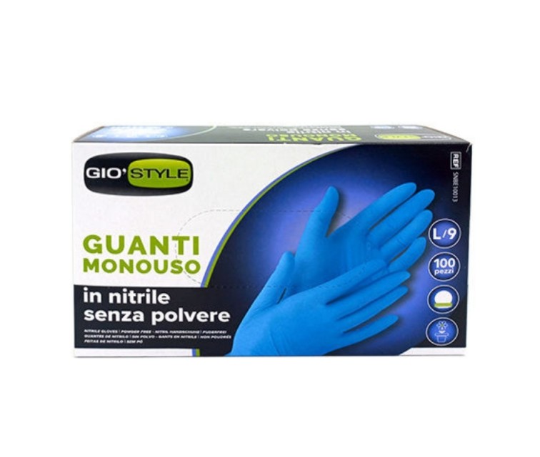 Nitrile disposable gloves 100 pcs blue L size 24x10,5x0,05cm