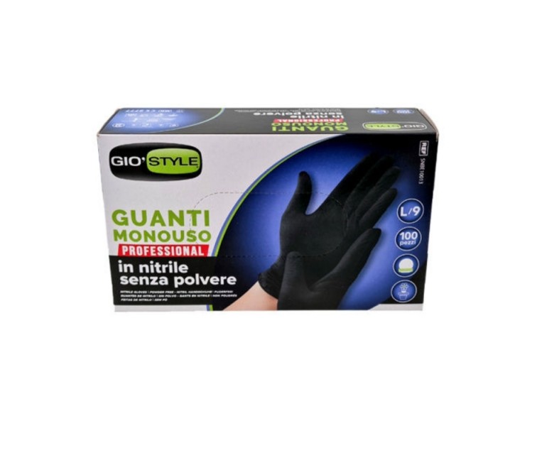 Nitrile disposable gloves 100 pcs black L size 24x10,5x0,05cm