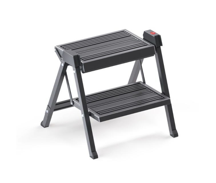 Folding step bench StepFix / steel / 2 steps / black