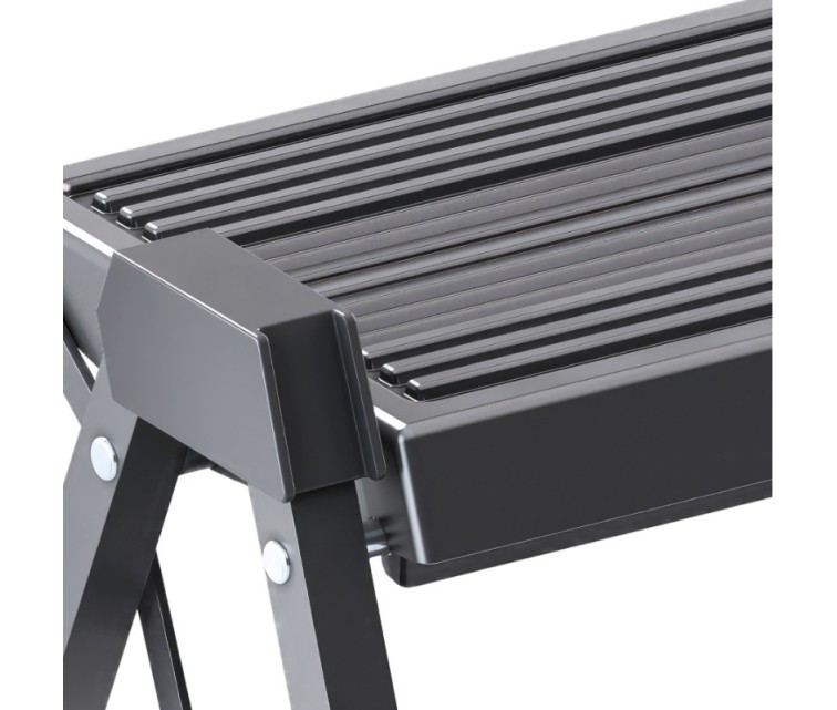 Folding step bench StepFix / steel / 2 steps / black