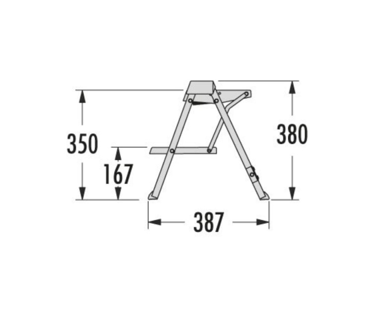 Folding step bench StepFix / steel / 2 steps / black