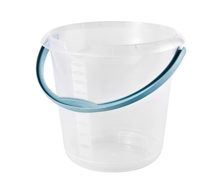 Bucket with spout 10L Mika Ø30x28cm transparent