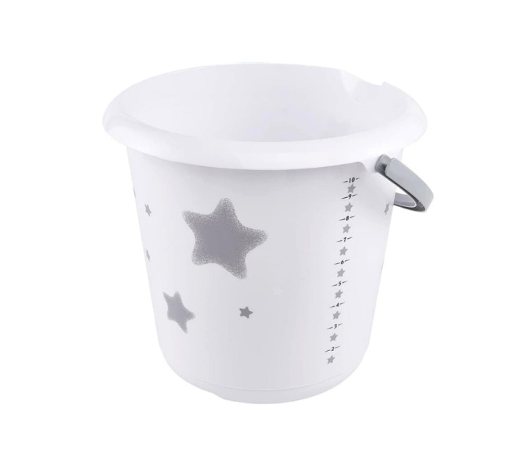 Kibiras Deco 10L Ilvie "Stars" Ø30x28cm baltas