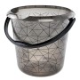 Bucket deco 10L Ilvie "Polygon" Ø30x28cm transparent grey