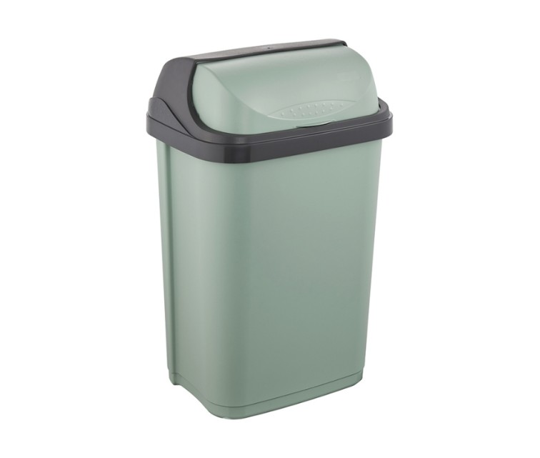 Waste bucket with rotating lid 25L Rasmus 34x26x54cm green