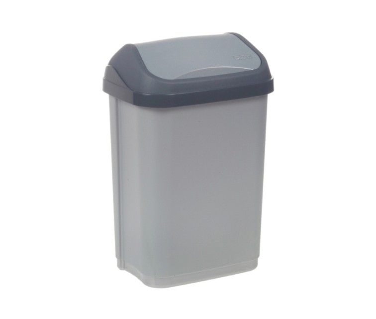 Waste bin with rotating lid 25L Swantje 33.5x25.5x53.5cm light silver