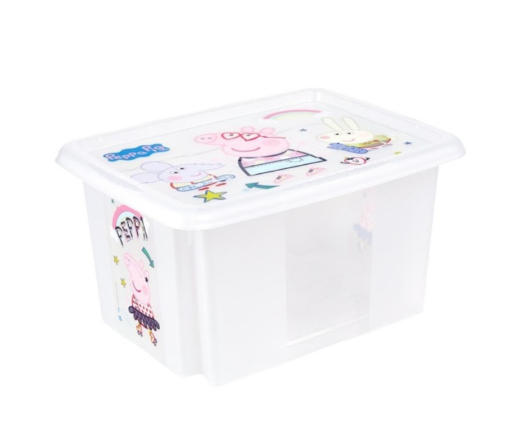 Box with lid 15L Karolina "Peppa Pig" 38x29,5x20,5cm transparent