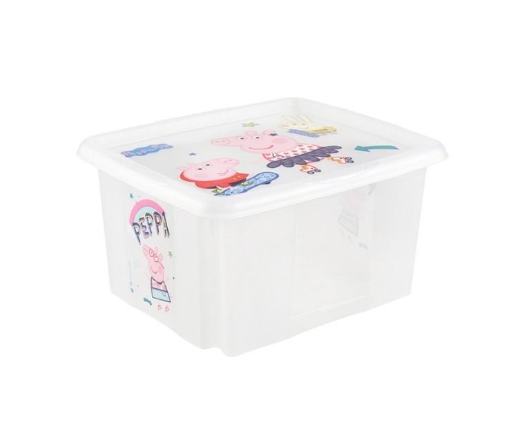 Box with lid 24L Karolina "Peppa Pig" 42,5x35,5x22,5cm transparent