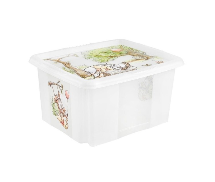 Box with lid 24L Karolina "Winnie the Pooh" 42,5x35,5x22,5cm transparent