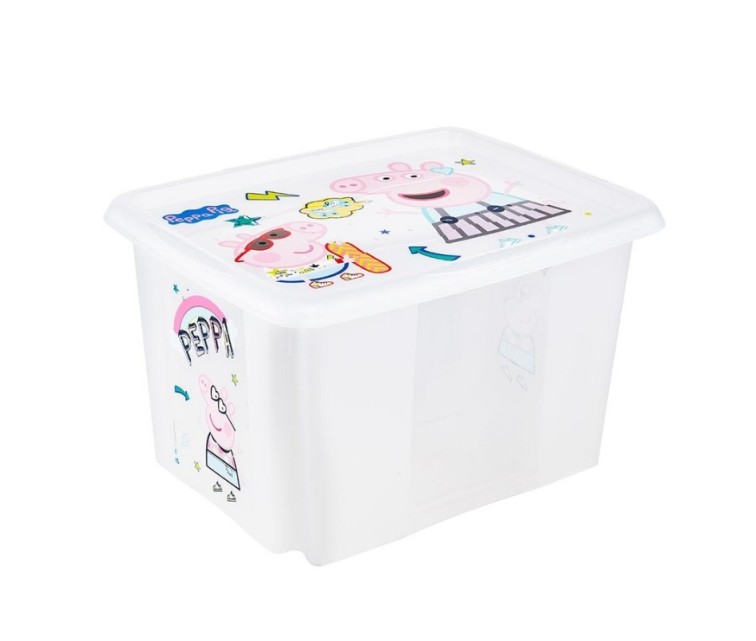 Box with lid 30L Karolina "Peppa Pig" 45x35x27cm transparent