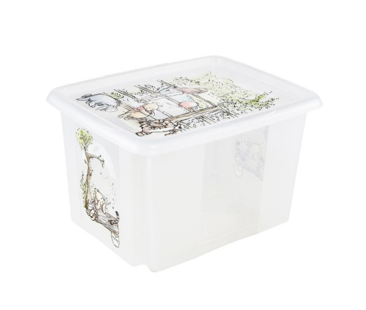 Box with lid 30L Karolina "Winnie the Pooh" 45x35x27cm transparent