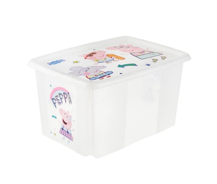 Box with lid 45L Karolina "Peppa Pig" 55,5x40x30cm transparent