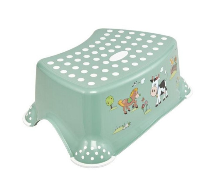 Step bench Tomek "Funny Farm" 40,5x28,5x14cm green