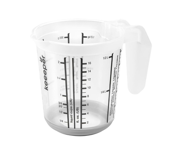 measuring jug with non-slip function 0,5L Massimo Ø10,5x11,5cm transparent/grey