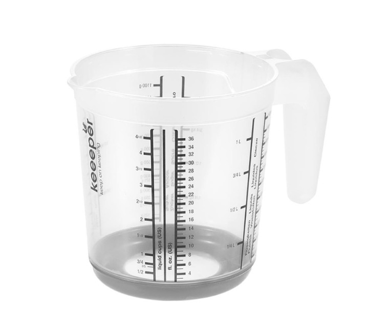 measuring jug with non-slip function 1L Massimo Ø13,5x14cm transparent/grey