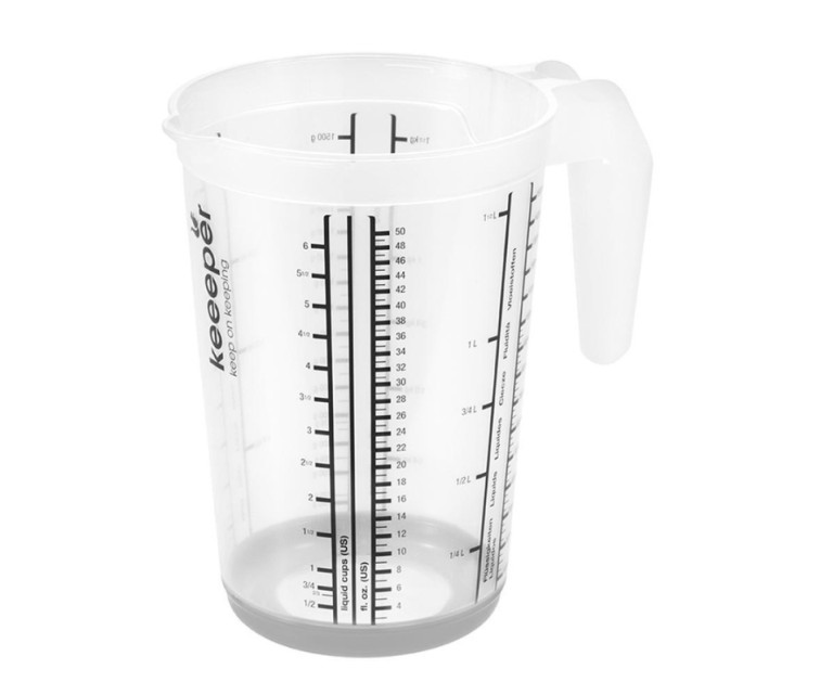 measuring jug with non-slip function 1,5L Massimo Ø13,5x19cm transparent/grey