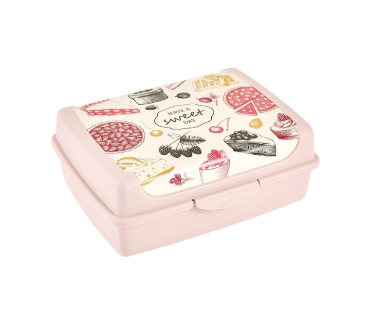 Food storage container click-box midi 1L Carla "Sweet day" 17x13x7cm pink