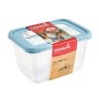 Set of food containers rectangular 2x2L Mia "Magic Ice" transparent/blue