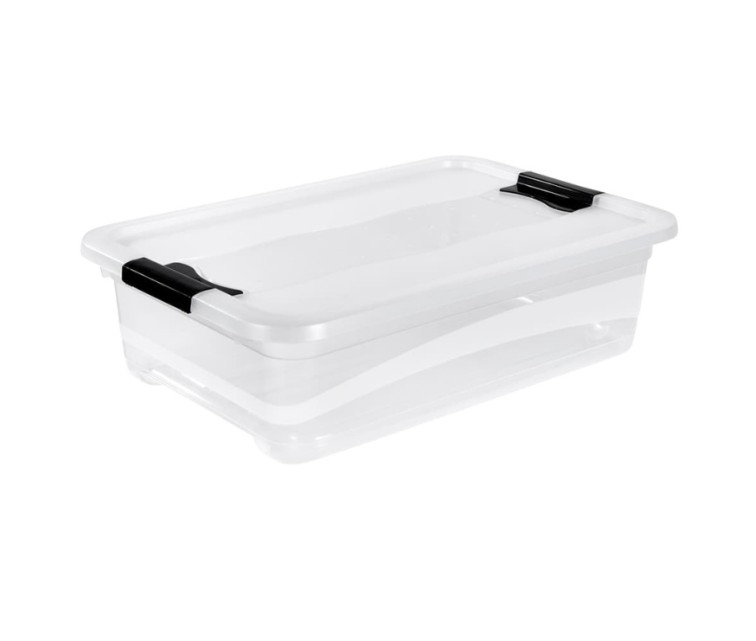 Box with lid crystalbox Cornelia 59,5x39,5x17cm 28L transparent