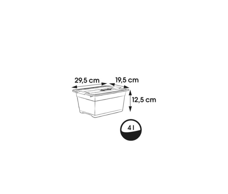 Box with lid crystalbox Cornelia 29,5x19,5x12,5cm 4L transparent