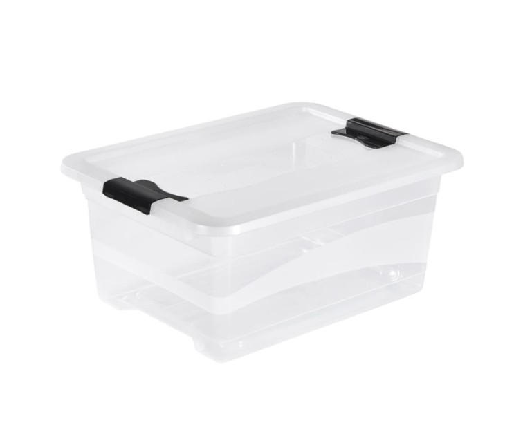 Box with lid crystalbox Cornelia 39x,5x29,5x17,5cm 12L transparent