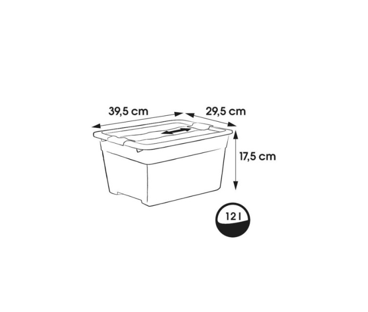 Box with lid crystalbox Cornelia 39x,5x29,5x17,5cm 12L transparent