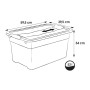 Box with lid crystalbox Cornelia 59,5x39,5x34cm 52L transparent