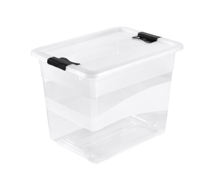 Box with lid crystalbox Cornelia 39x,5x29,5x30cm 24L transparent