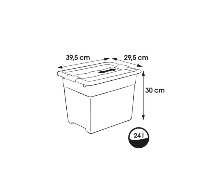 Kaste ar vāku crystalbox Cornelia 39x,5x29,5x30cm 24L caurspīdīga