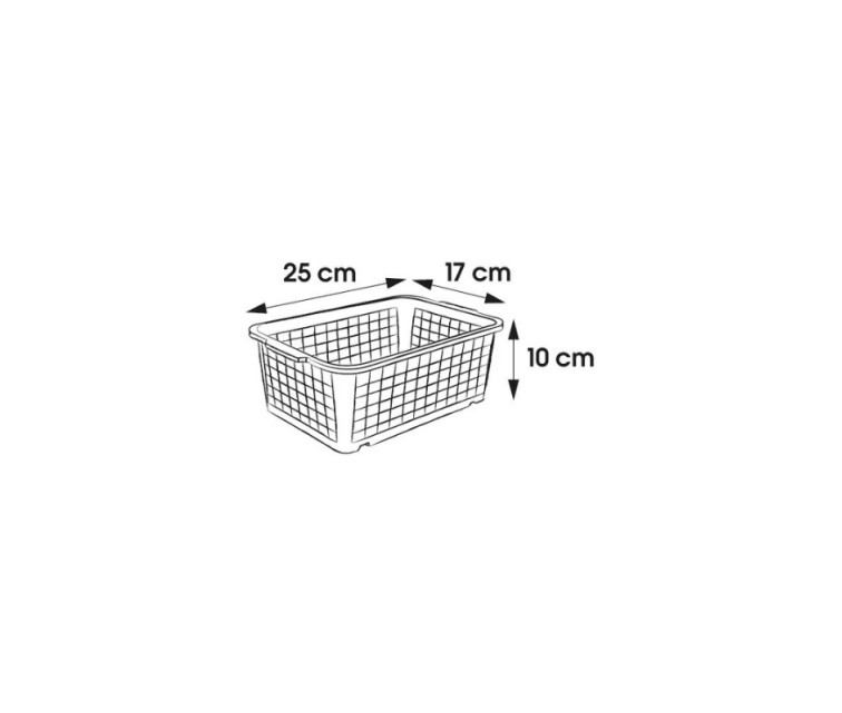 Mini basket 25x17x10cm Fred transparent grey