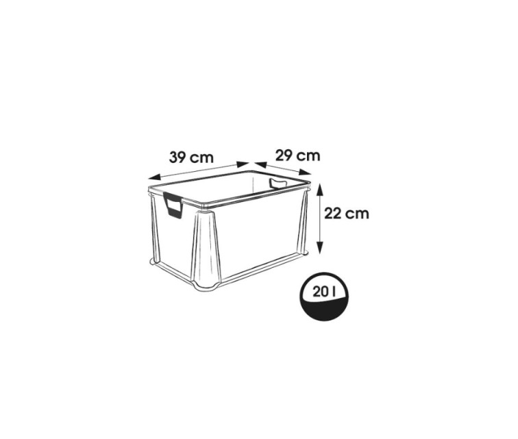 Eurobox with soft handles Luis 39x29x22cm 20L transparent