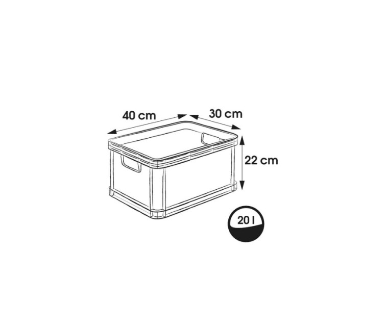 Transport box with load capacity up to 30kg Robert 40x30x22cm 20L graphite