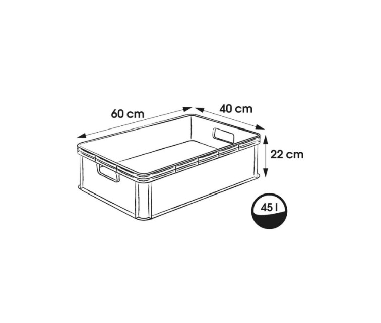 Transport box with load capacity up to 30kg Robert 60x40x22cm 45L graphite