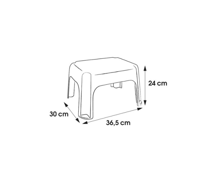 Stool Tim 36,5x30x24cm light silver