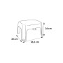 Stool Tim 36,5x30x24cm light silver