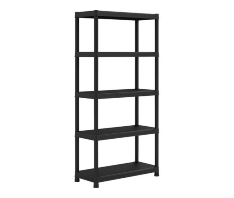 5-level shelf Shelf 90/40 with 5 shelves 90x40x182cm black