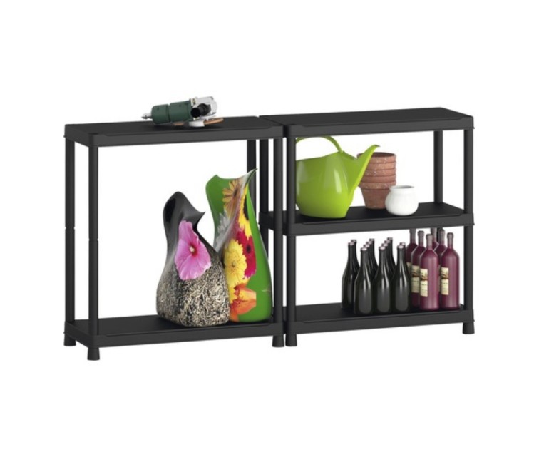 5-level shelf Shelf 90/40 with 5 shelves 90x40x182cm black