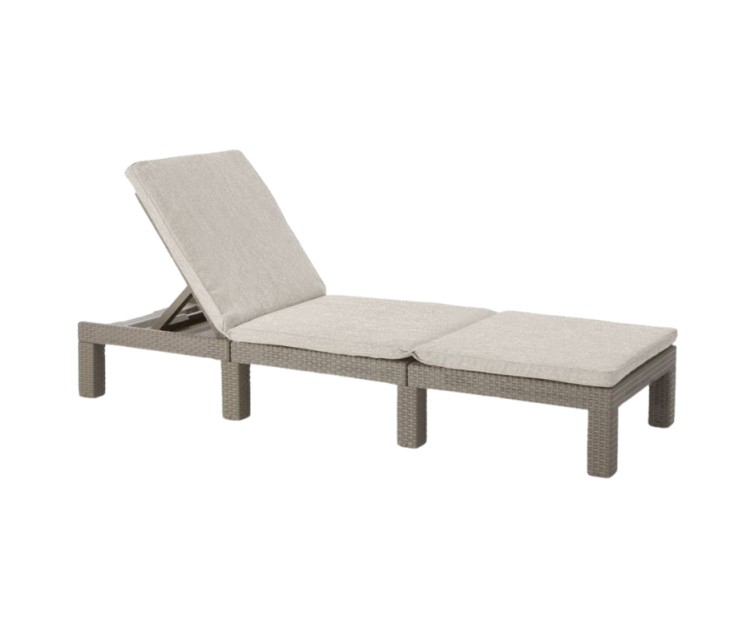 Jaipur sun lounger with cushion beige