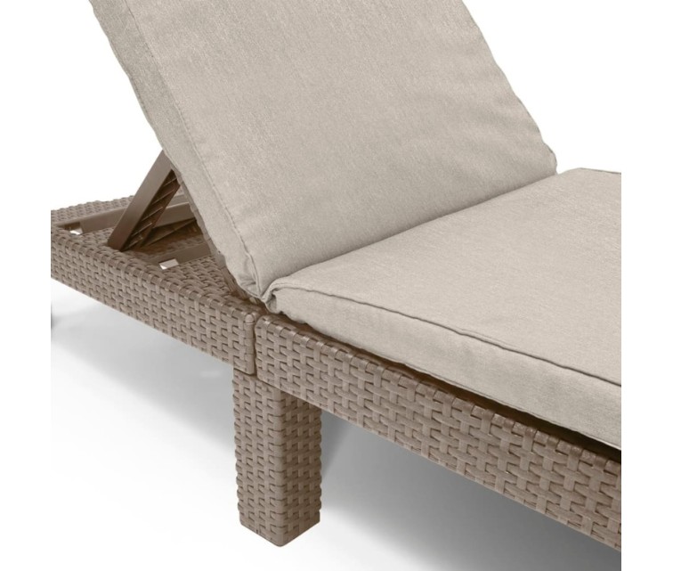 Jaipur sun lounger with cushion beige