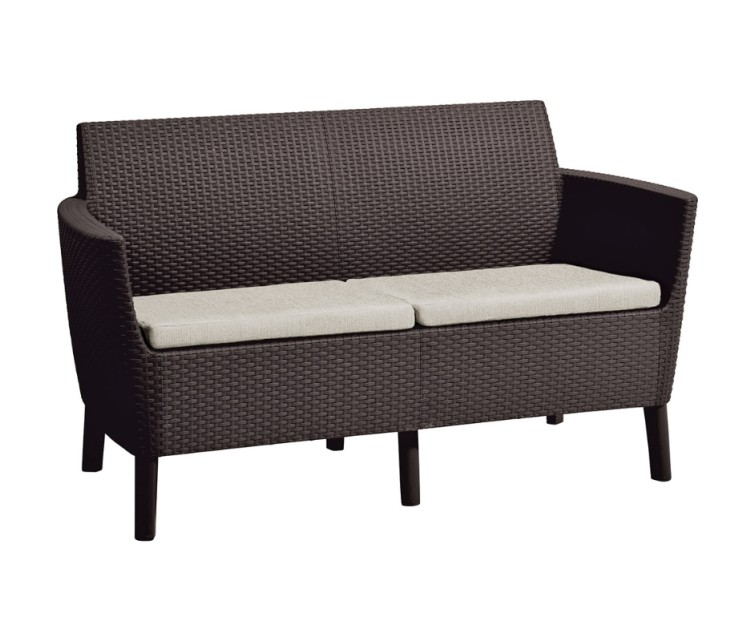 Dārza dīvāns divvietīgs Salemo 2 Seater Sofa brūns