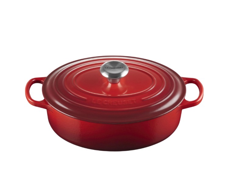 Le Creuset Ketaus puodas ovalus Ø27cm / 3,4L raudonas