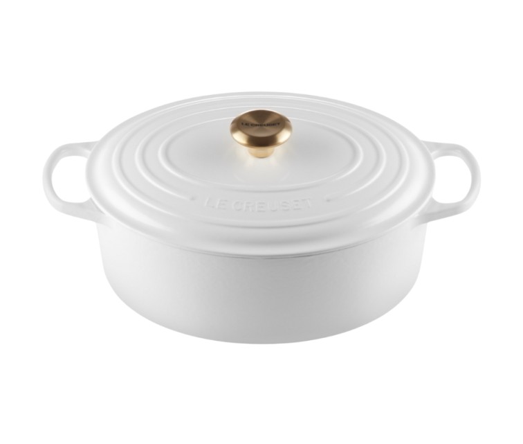 Le Creuset Кастрюля чугунная овальная 31см/6,3л белая