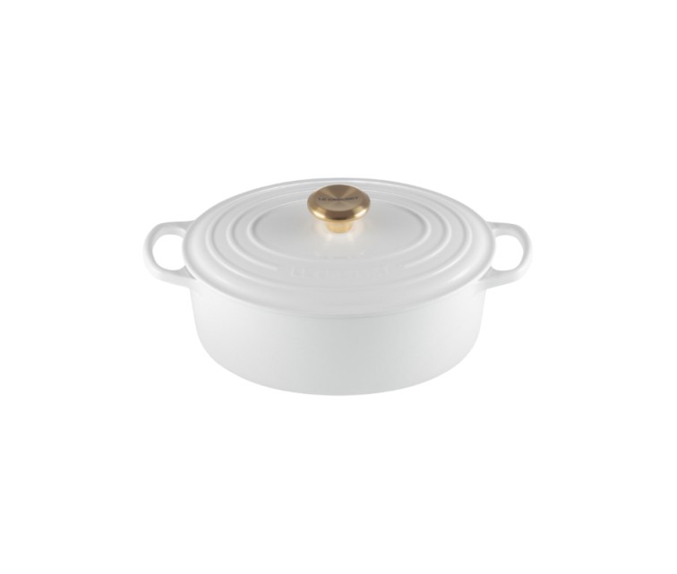 Le Creuset Cast iron pot oval 27cm / 4.1L white