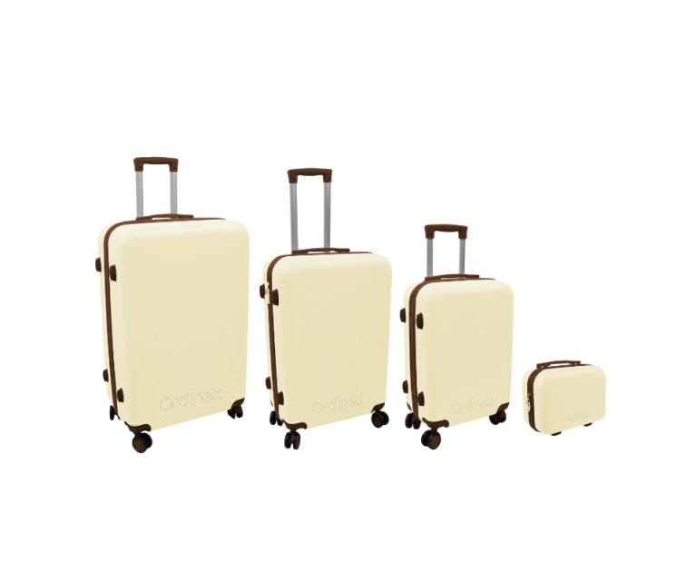 Suitcase set of 4 pieces 98L (48x29x75cm) + 60L (42x25x64cm) + 43L (36x23x56cm) + 15L (24x17x33cm) white