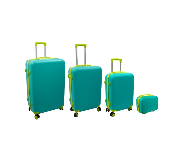 Čemodānu komplekts 4 gab. 98L (48x29x75cm) + 60L (42x25x64cm) + 43L ( 36x23x56cm) + 15L (24x17x33cm) zaļš