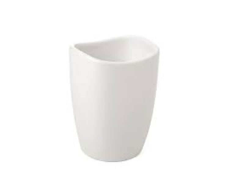 ( WITHOUT PACKAGING ) Toothbrush container Soft ceramic, white