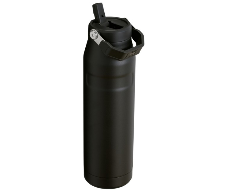 Termopudele ar salmiņu The IceFlow Bottle Flip Straw 2.0 1,06L melna 2.0