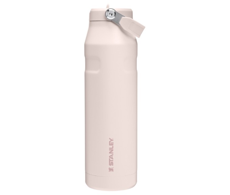 Termopudele ar salmiņu The IceFlow Bottle Flip Straw 2.0 1,06L gaiši rozā